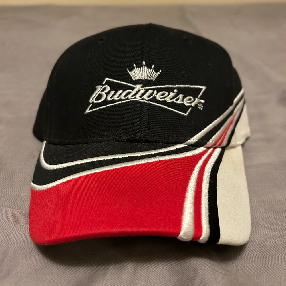Budweiser Black, Red, and White Hat